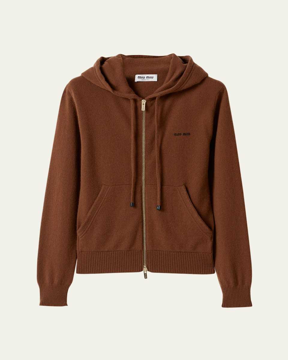 Cashmere Zip Hooded Jacket